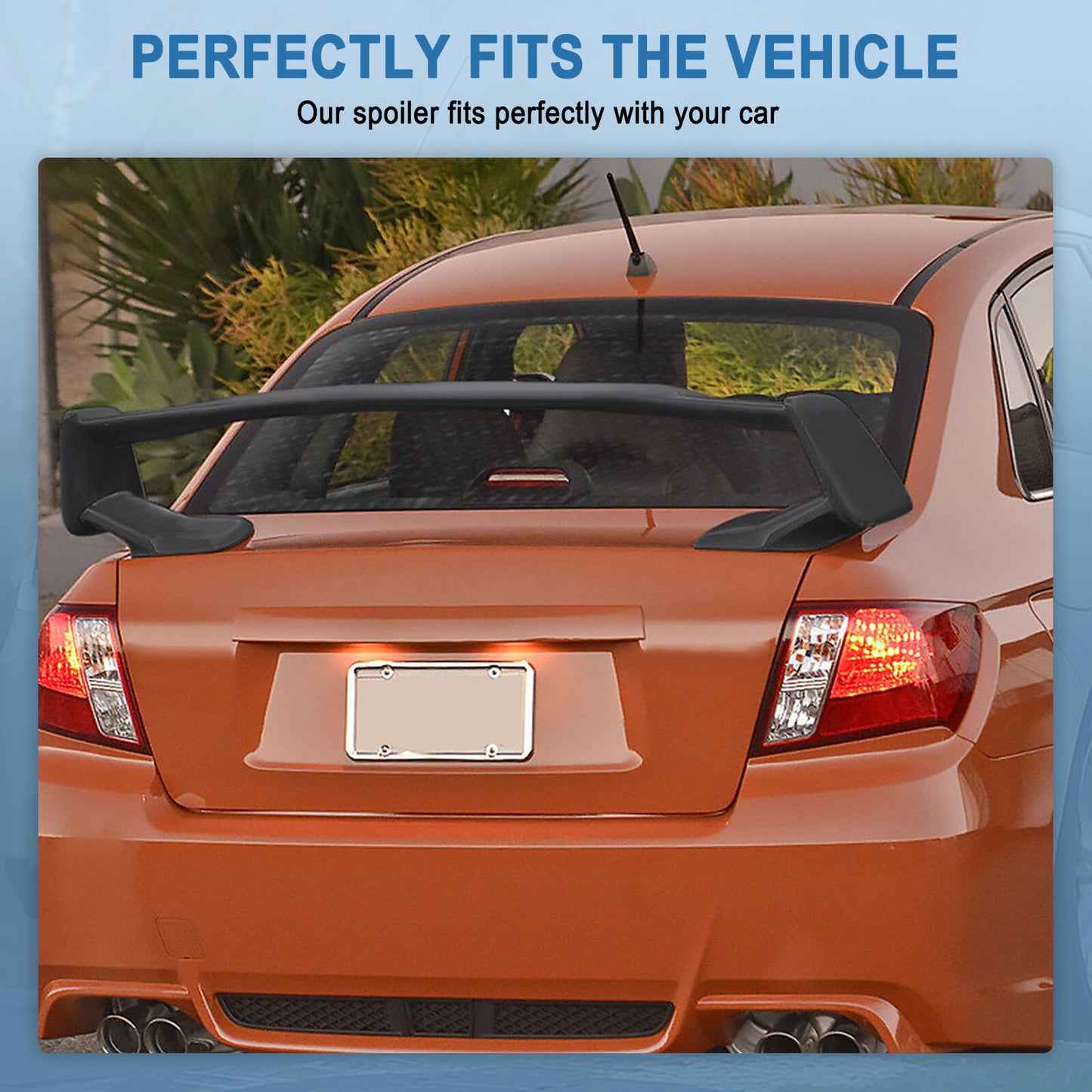 For 15-21 Subaru WRX STI Rear Trunk Lip Painted Black Spoiler Wing