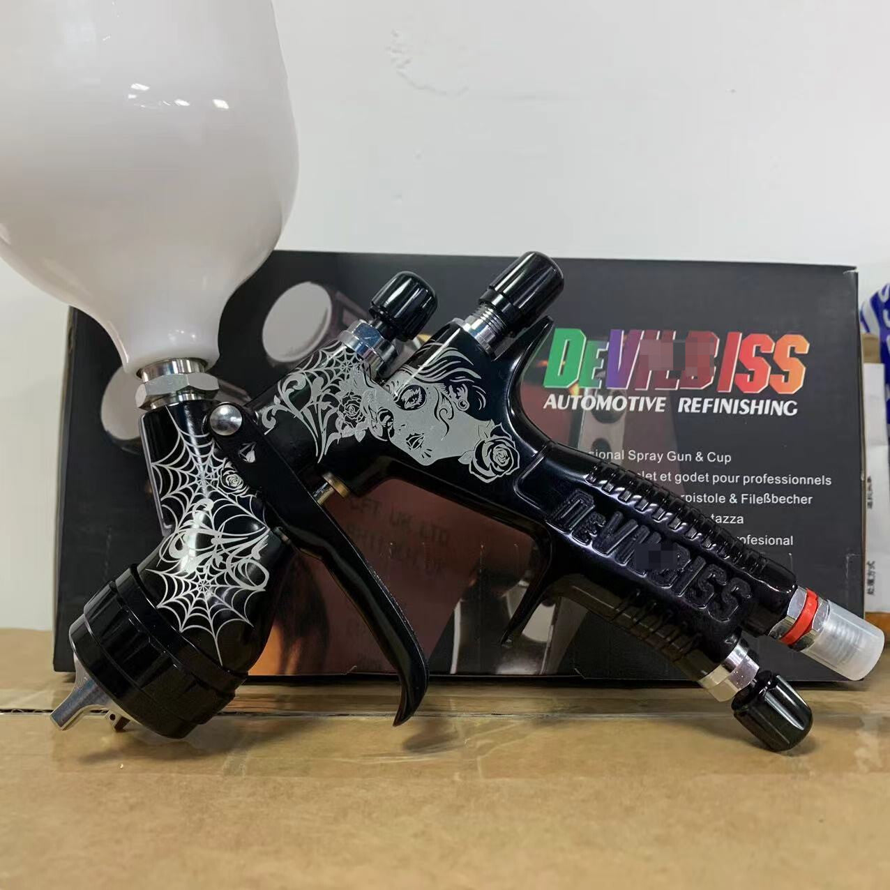 Black Spider Carve Spray Gun TE20 1.3mm Nozzle LVMP Paint Tool for Devilbiss