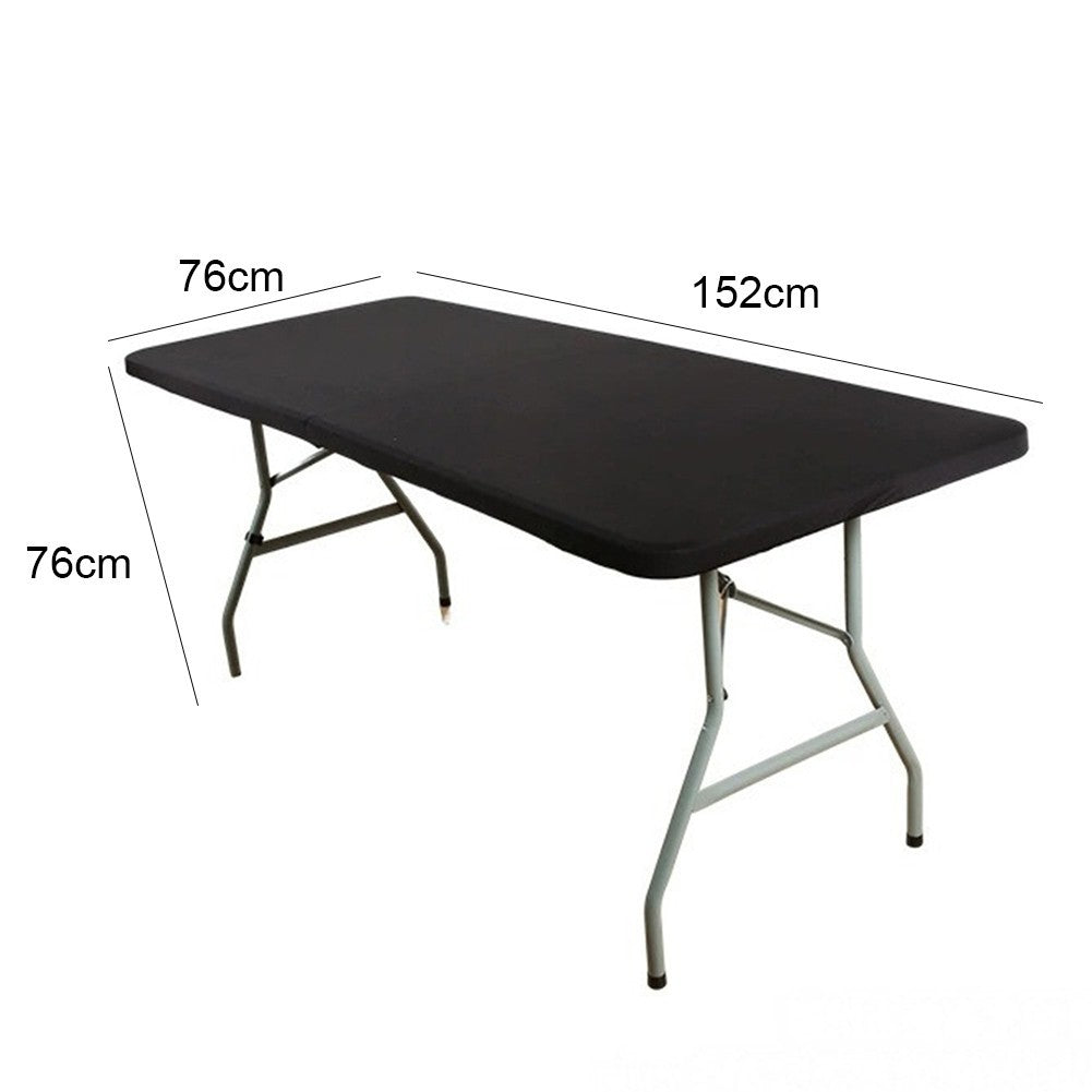 Rectangle Elastic Tablecloth Fits Folding Tables Washable Water Resistant