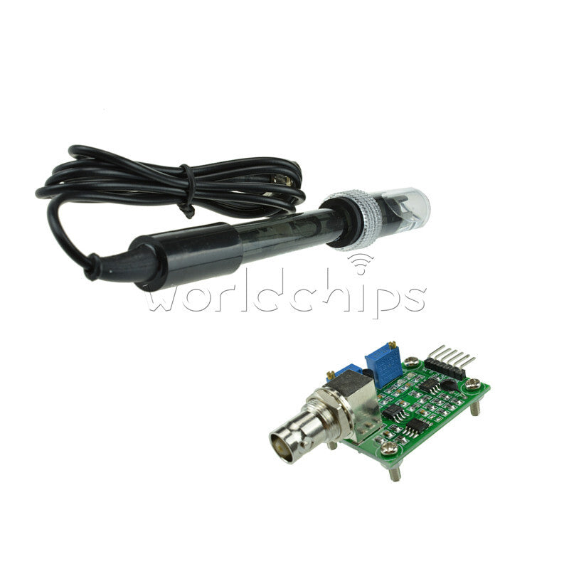 PH Electrode Probe BNC +Liquid PH0-14 Value Detect Sensor Module for Arduino