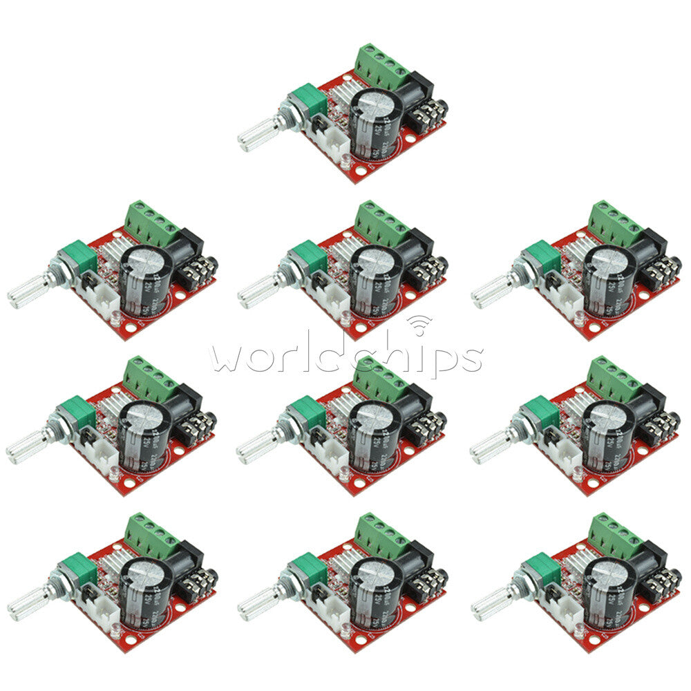 10PCS DC12V 2X10W Hi-Fi PAM8610 Audio Stereo Amplifier Board Dual D Class Module