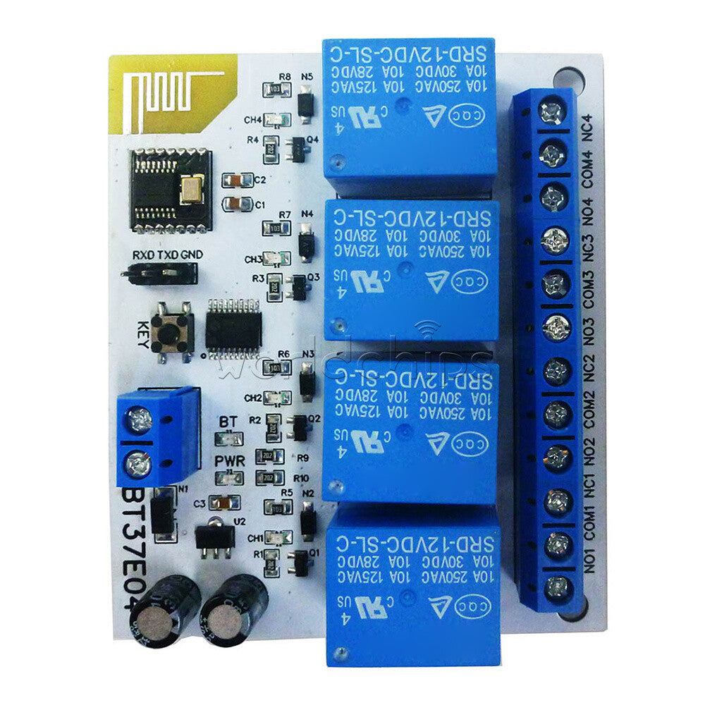 4 Channels BT37E04 Bluetooth BLE Relay Switch Module DC 5V 12V For IOS Android