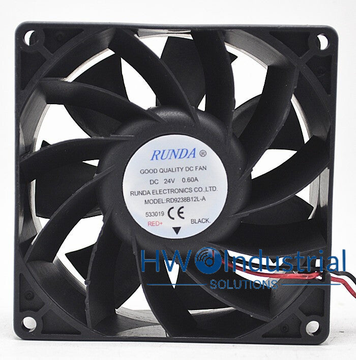 RUNDA RD9238B12L-A 24V 0.60A 9038 9CM Inverter Cooling Fan