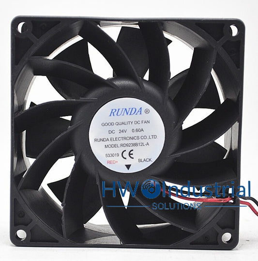 RUNDA RD9238B12L-A 24V 0.60A 9038 9CM Inverter Cooling Fan