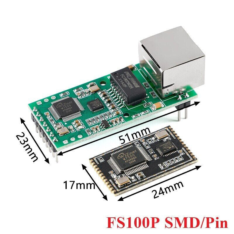 FS100P Serial to Ethernet Converter Module USR-TCP232-T2 Tiny UART TTL to RJ45