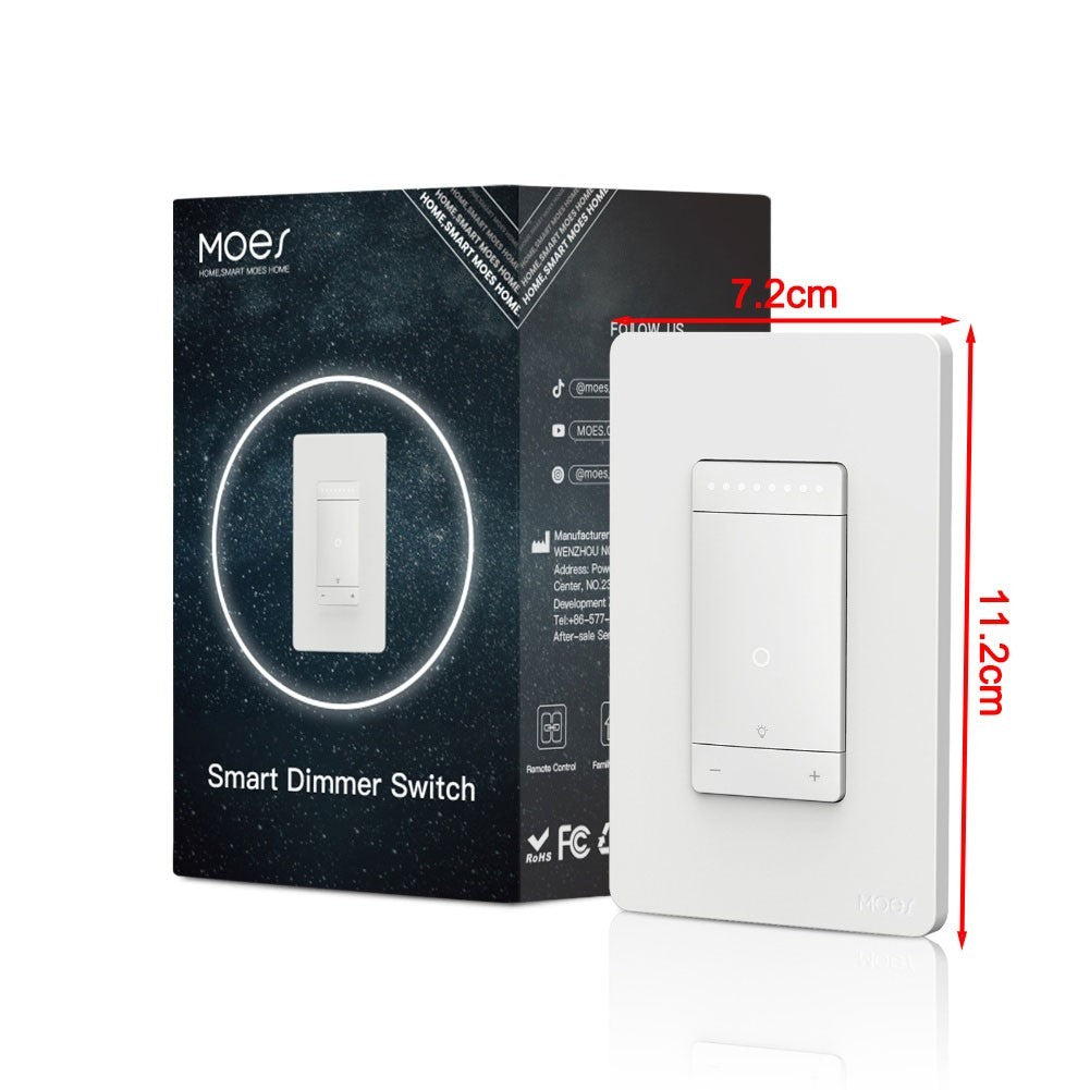 Smart WiFi Enabled Dimmer Wall Switch with Voice and Dual Control Options