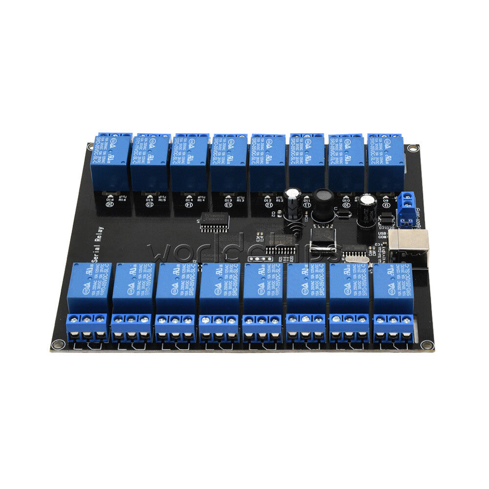 DC 7V~38V 10A/250V 16-channel Serial Relay Module USB Power Supply for Lights