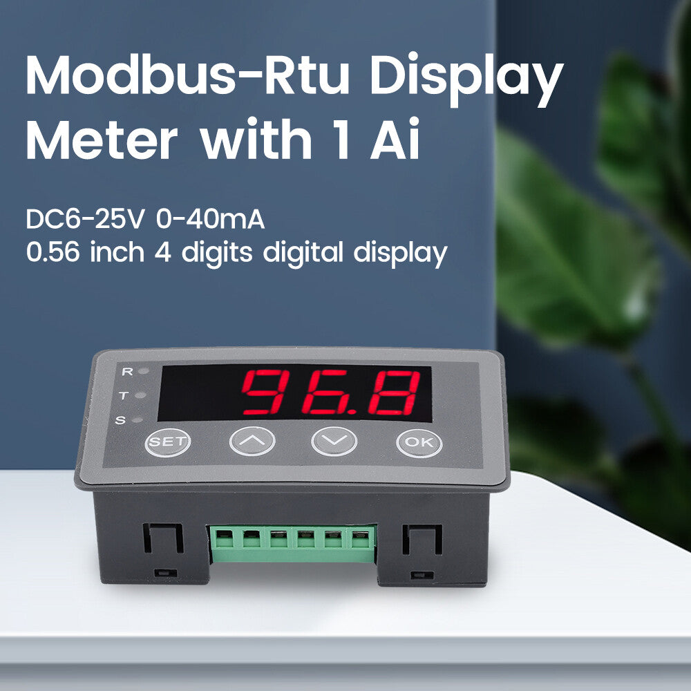 DC 6-25V 40mA 0.56 inch Digital Display Meter RS485 Modbus-Rtu Analog Signal