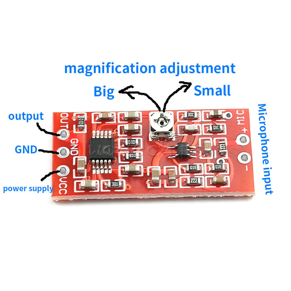 10PCS MAX4466 Electret Microphone Preamplifier Module+SSM2167 Voice Compression