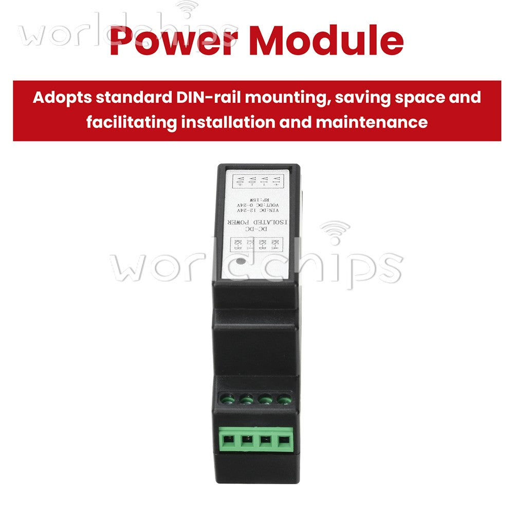 DIN Rail DC-DC Isolated Adjustable Power Supply 12-24V to 0-24V Modbus RS485