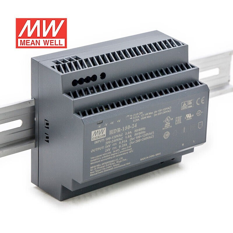 Mean Well HDR-150 Series DIN Rail Power Supply 150W 12V 24V 48V HDR-150