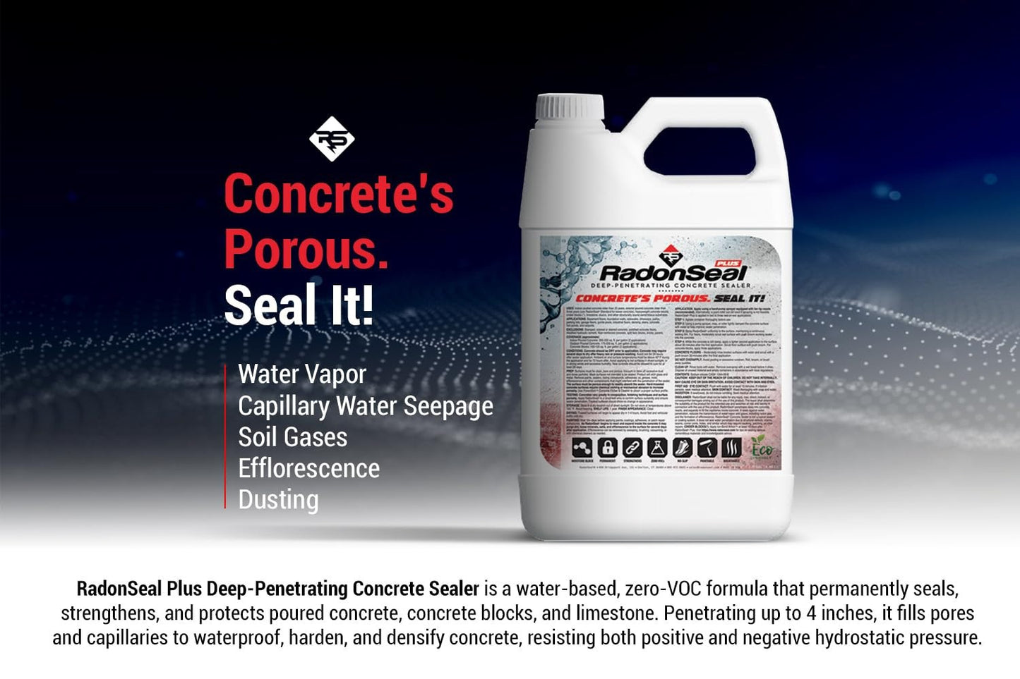 Concrete Sealer Plus, 2.5 Gallons, Deep Penetrating, Waterproof