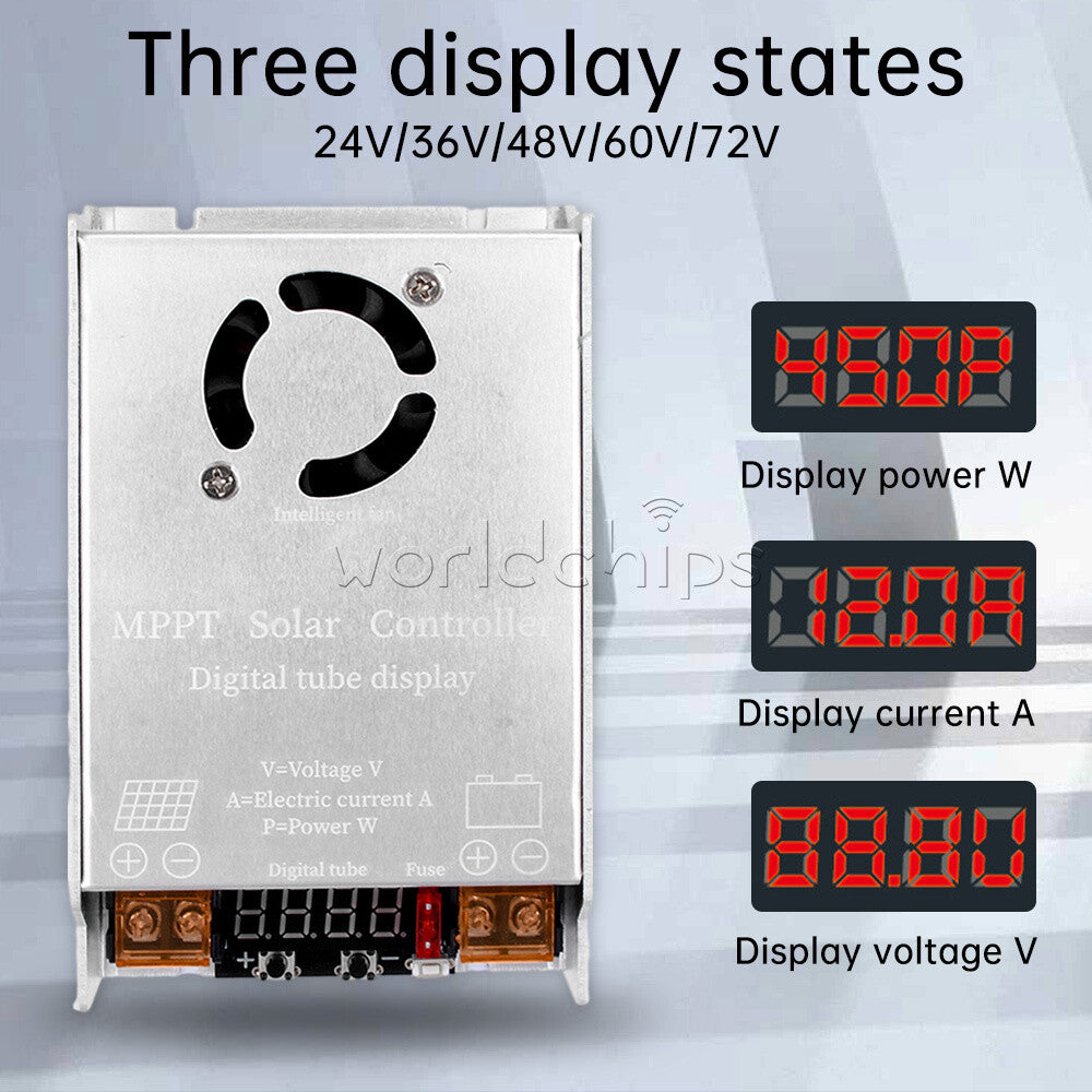 MPPT 450W Booster Solar Controller DC12-50V Step-up Charging 24V/36V/48V/60V/72V