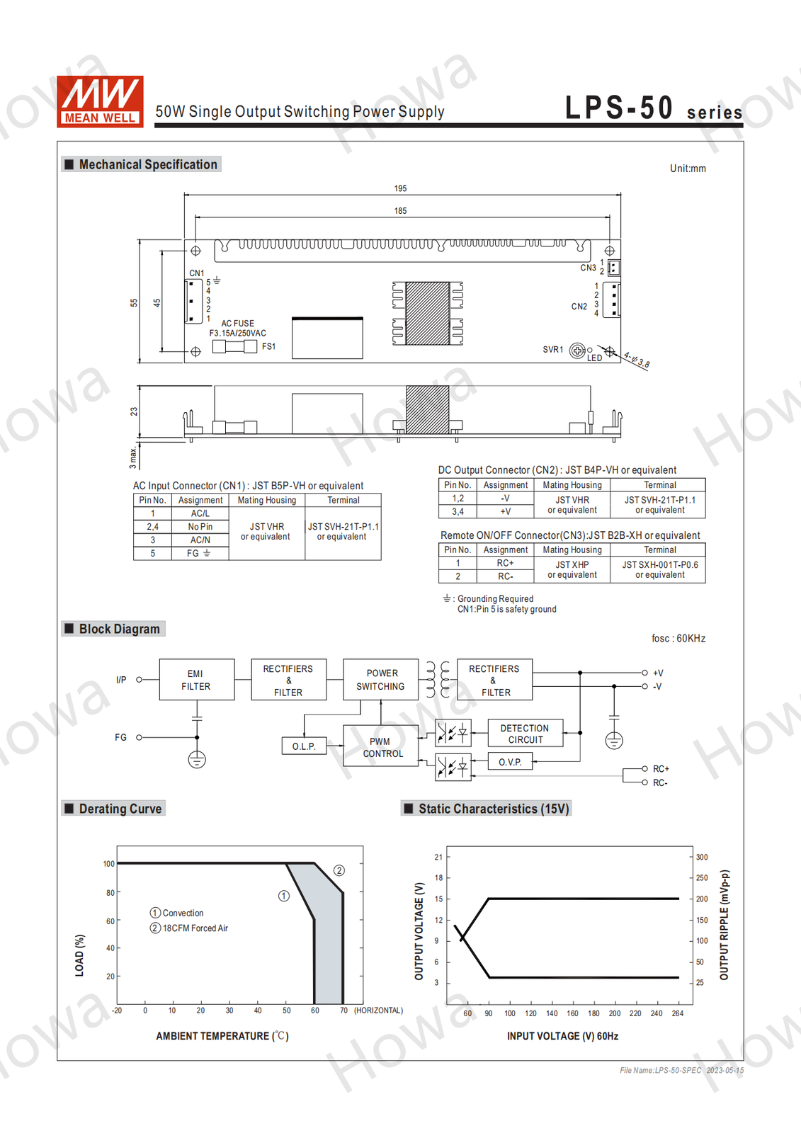 Mean Well Switching Power Supply LPS-50 5V12V24V48V 50W Transformer PCB Board