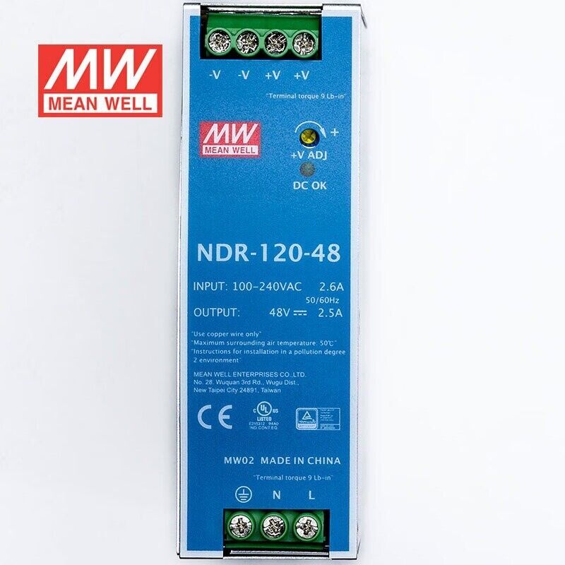 Mean Well NDR-120-48 Switching Power Supply DIN Rail Type 120W 48V 2.5A
