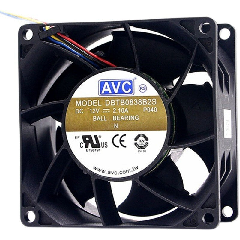 1/piece AVC DBTB0838B2S 4-Wire 8CM 8038 12V2.1A High Air Volume Booster Fan