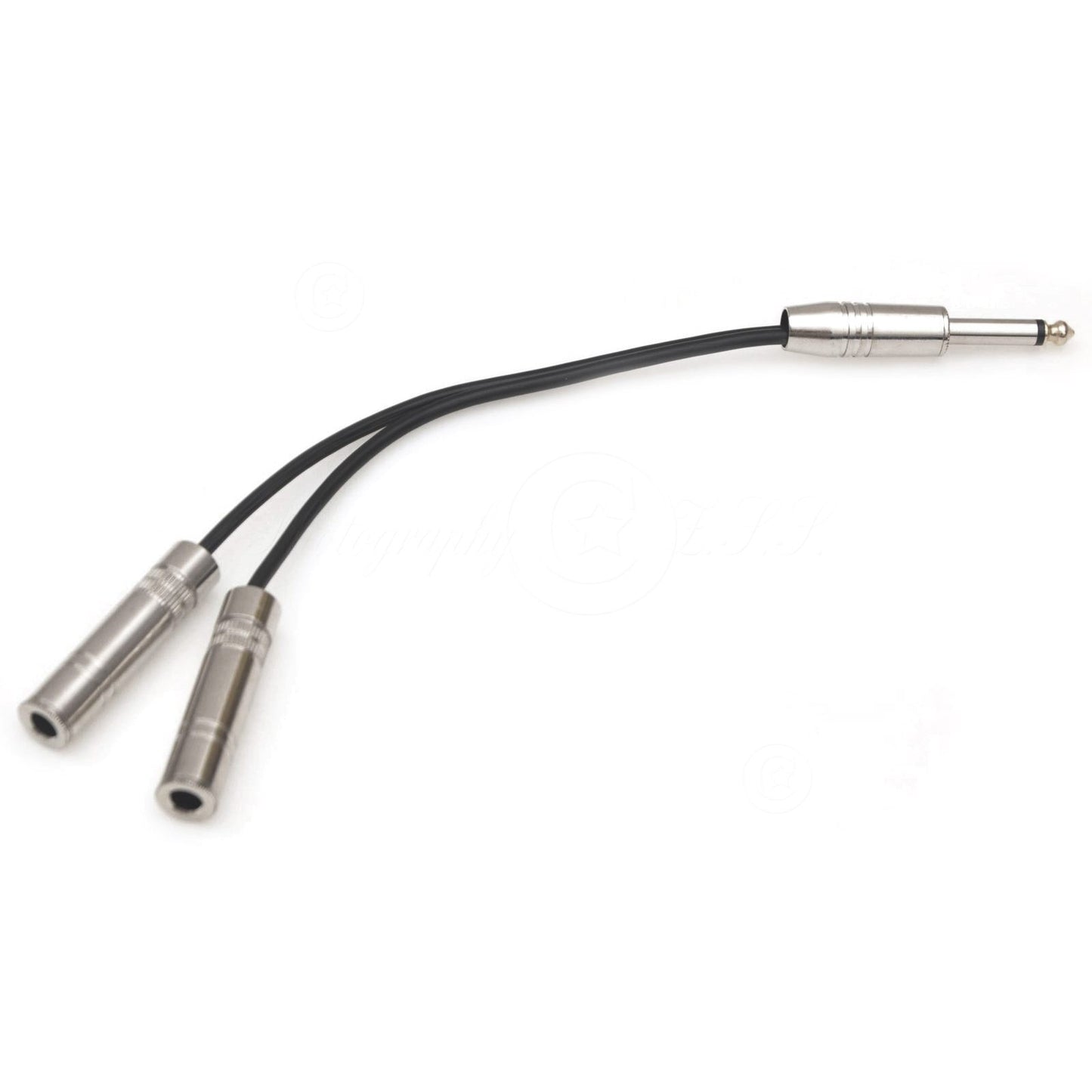 1/4 Inch Dual 6.35mm Mono Jack Splitter HiFi Audio Sys Cable Adapter Connector