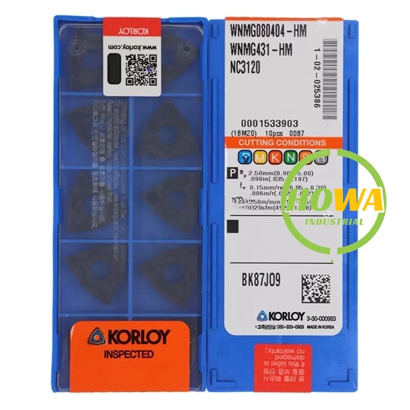 10pieces/Box KORLOY WNMG080404-HM NC3120 WNMG431-HM Carbide Insert Turning Blade