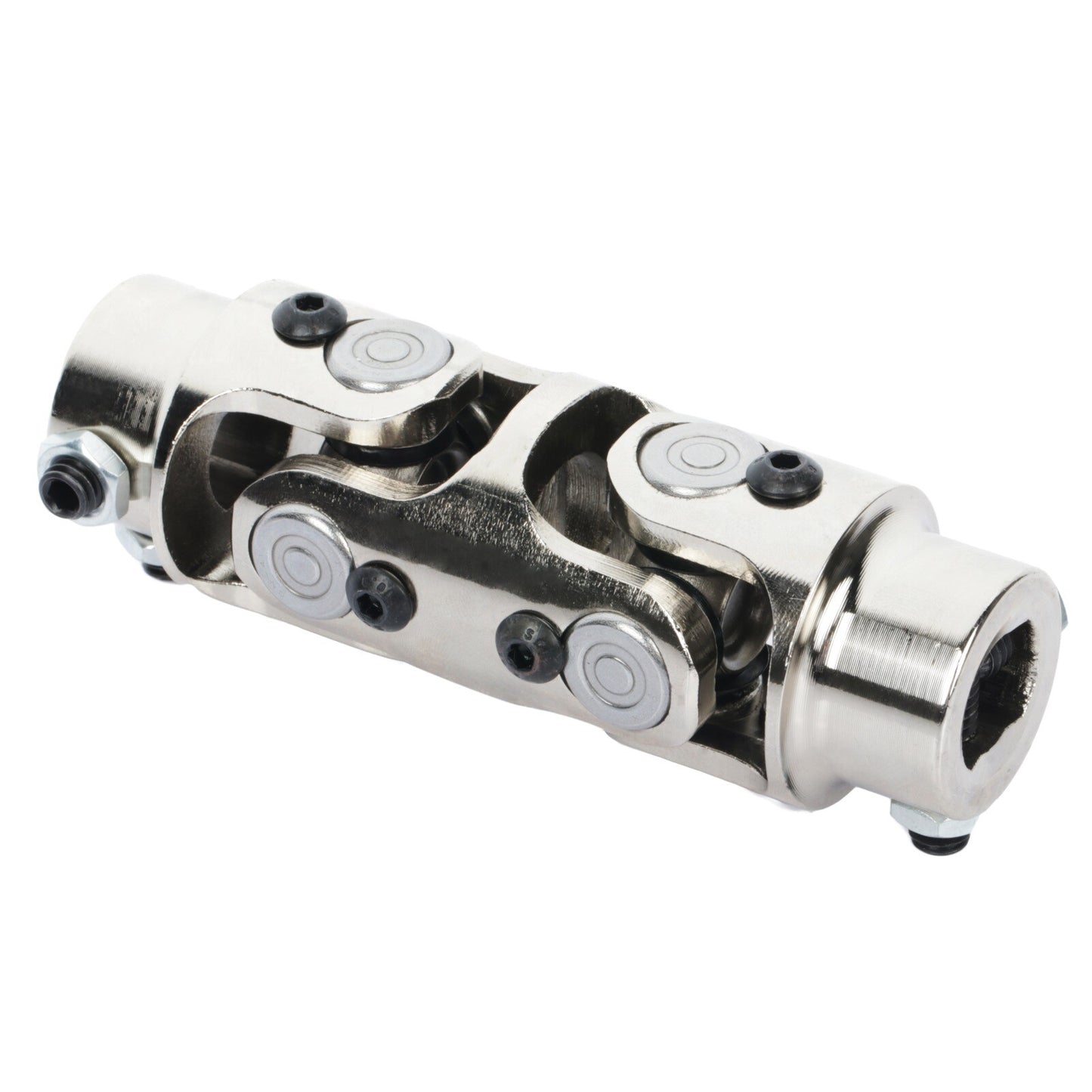 3/4" DD x 3/4" DD Universal Steering U-Joint Chrome Steel Double Shaft Coupler