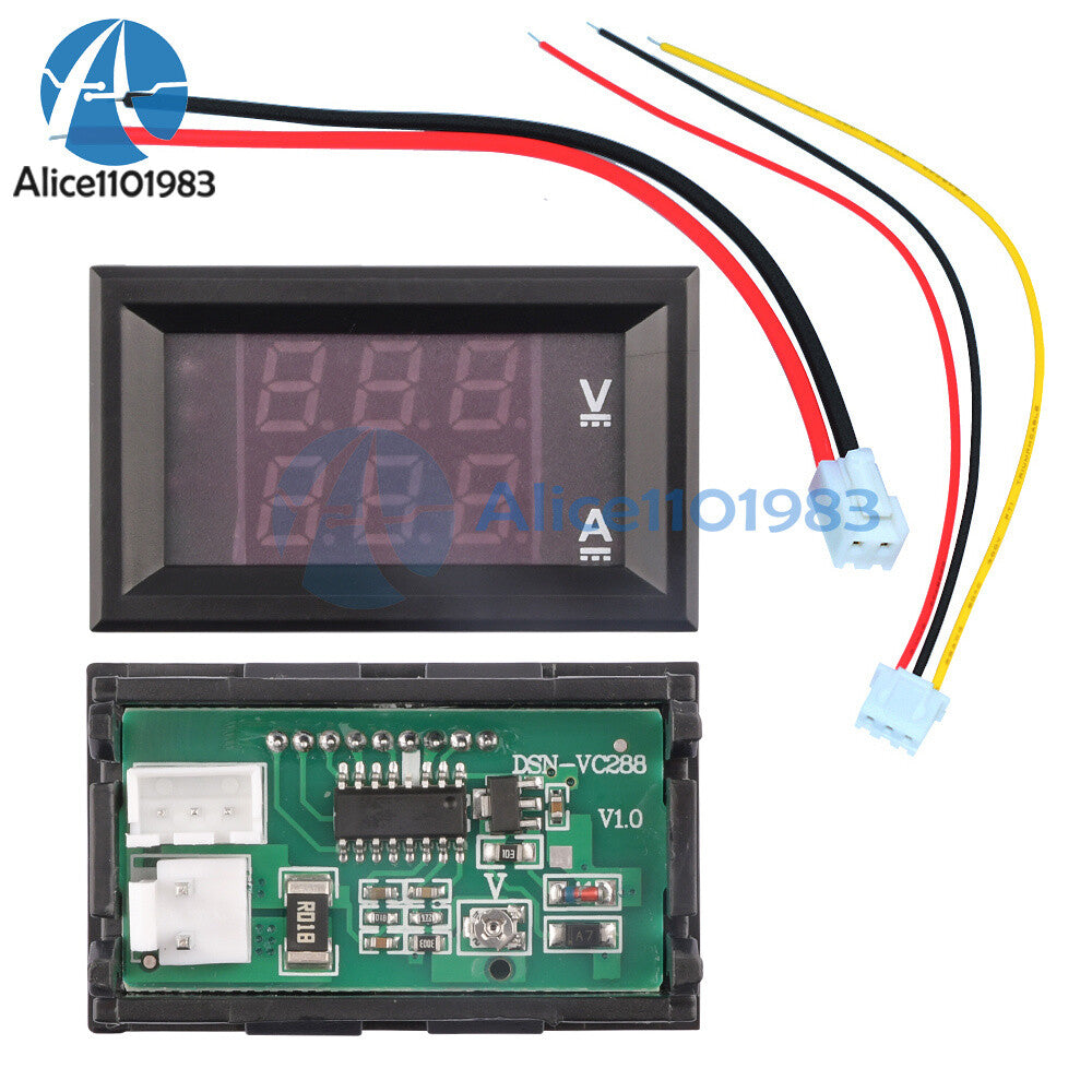 10PCS 100V 10A Dual LED DC Digital Display Ammeter Voltmeter Amp Volt Meter