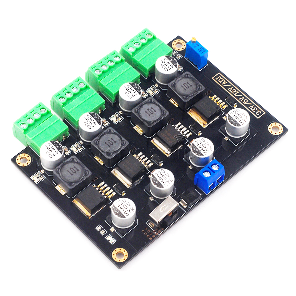 LM2596 Multi Channel Switching Power Supply Board 3.3/5/12V Adjustable Voltage