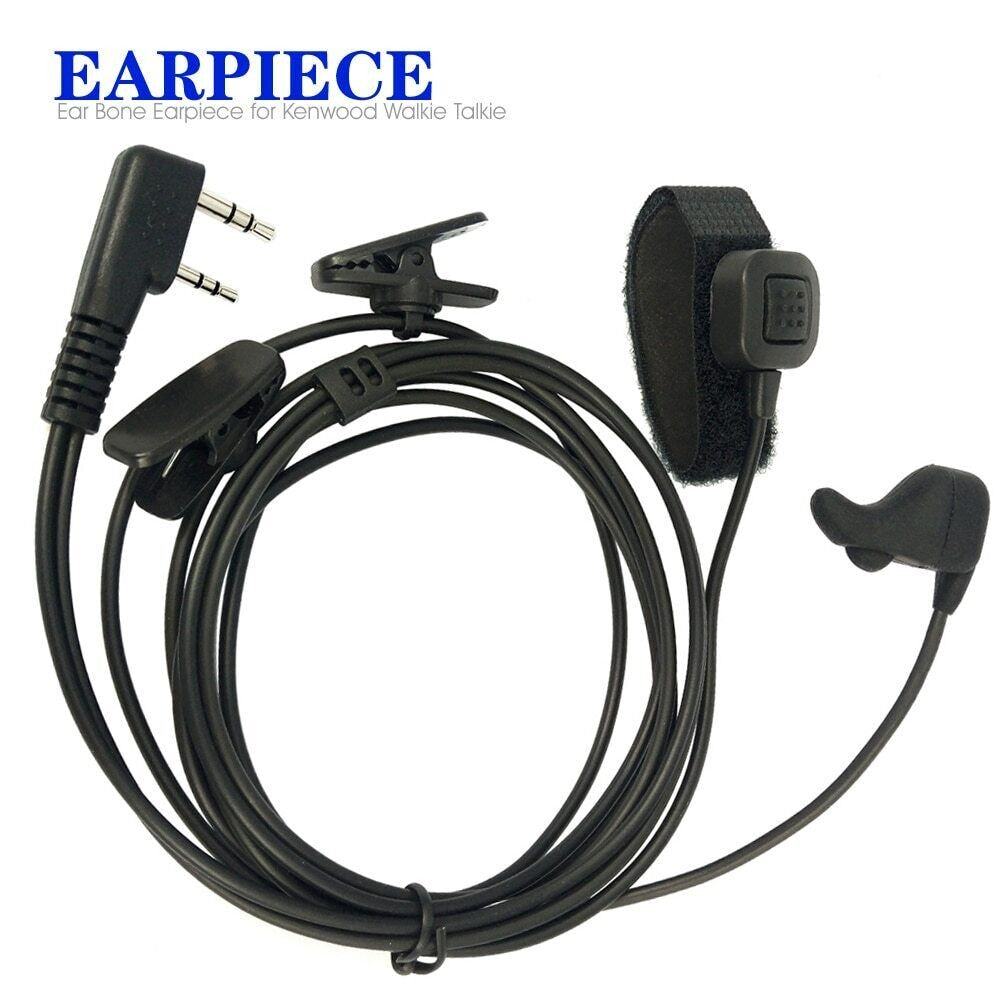 Ear Bone Vibrate Earpiece Headset Mic for Wouxun Quansheng Kenwood Baofeng Radio