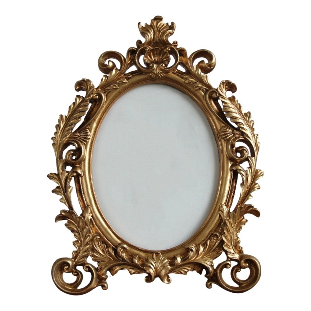 Oval Photo Frame Vintage European Style Distressed Finish Wall Mountable