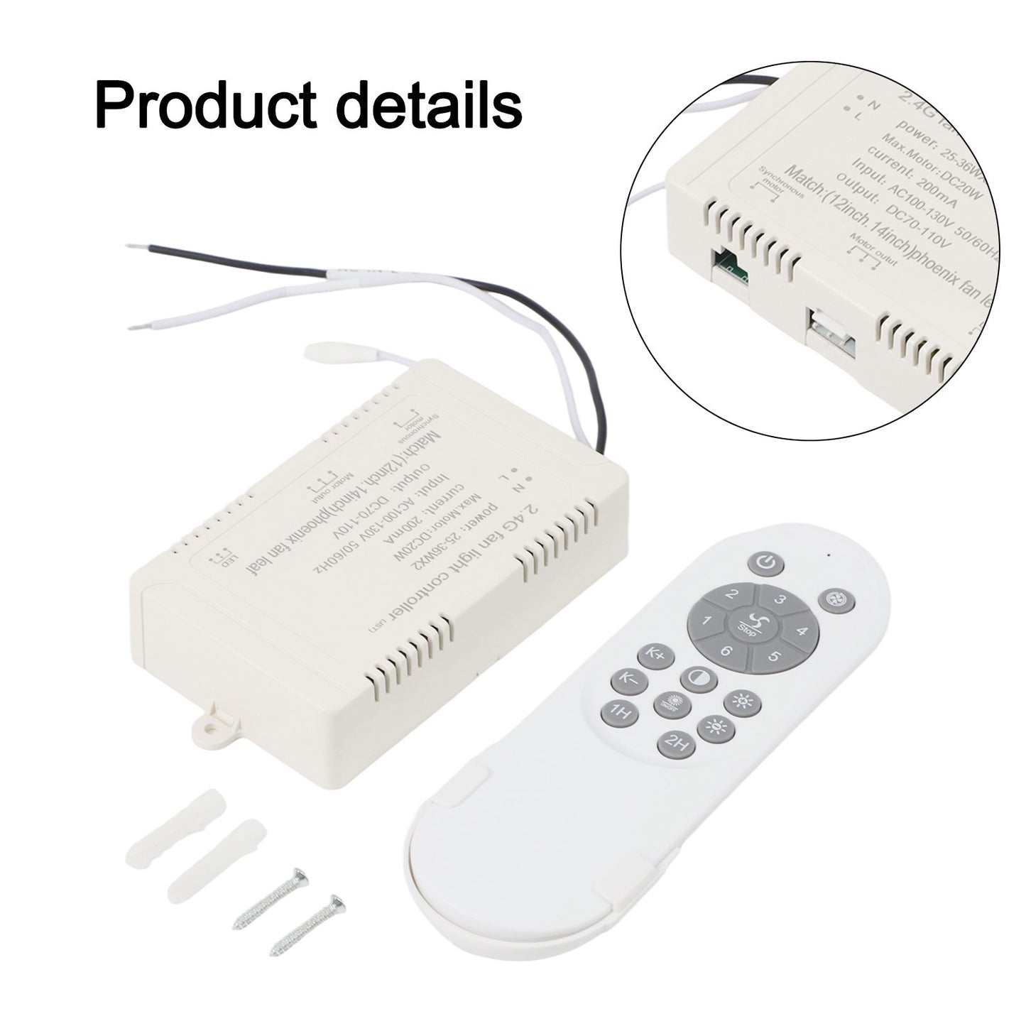 User Centric 24V Fan Light with Remote Control and Custom Brightness Settings