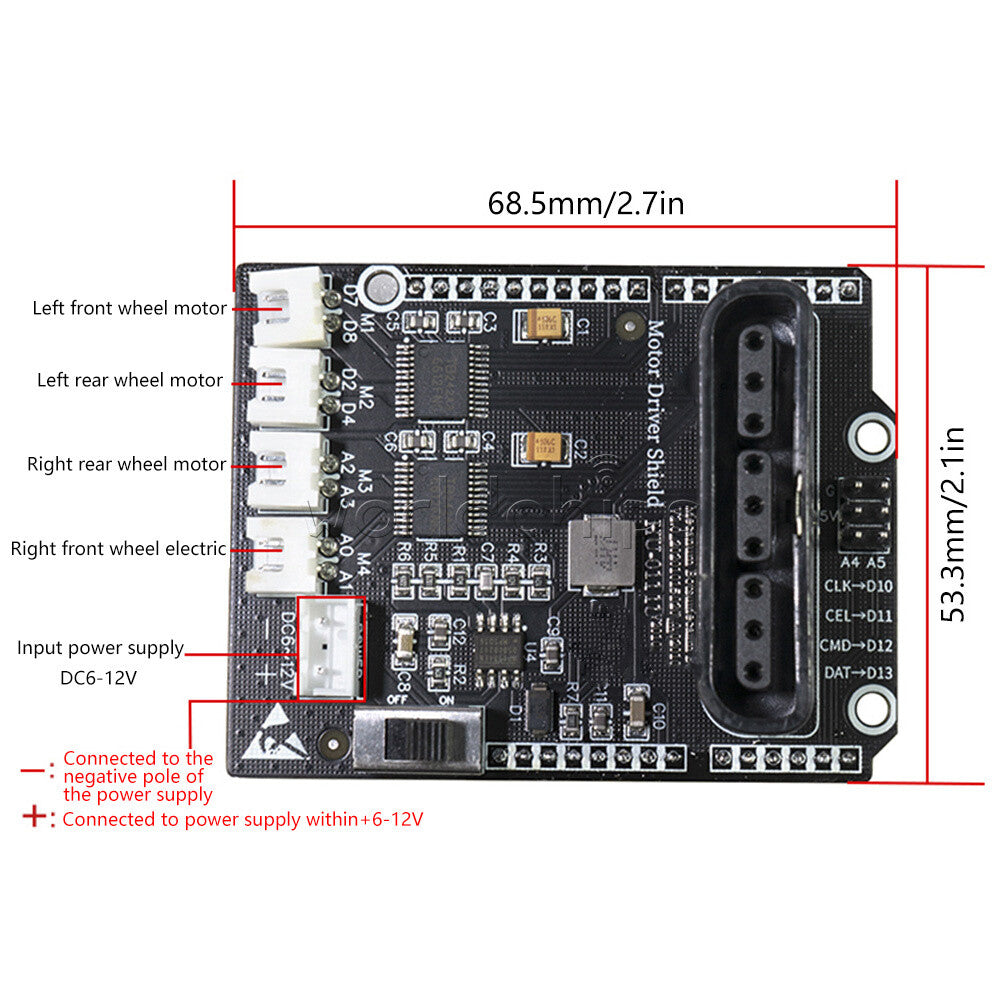 HU-011 TB6612FNG 4 Way Motor Drive Expansion Board 6-12V Expansion Board Module