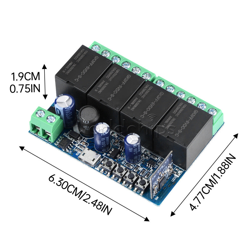 USB 5V  DC7-48V 4CH eWeLink Smart WIFI Switch Universal Wireless Relay Module