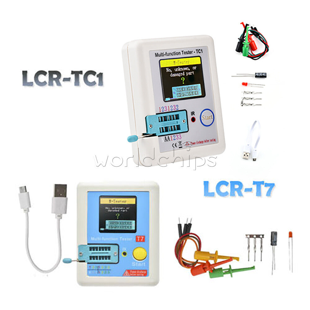 LCR-TC1/LCR-T7 TFT LCD Transistor Tester Capacitance Meter ESR NPN PNP MOSFET