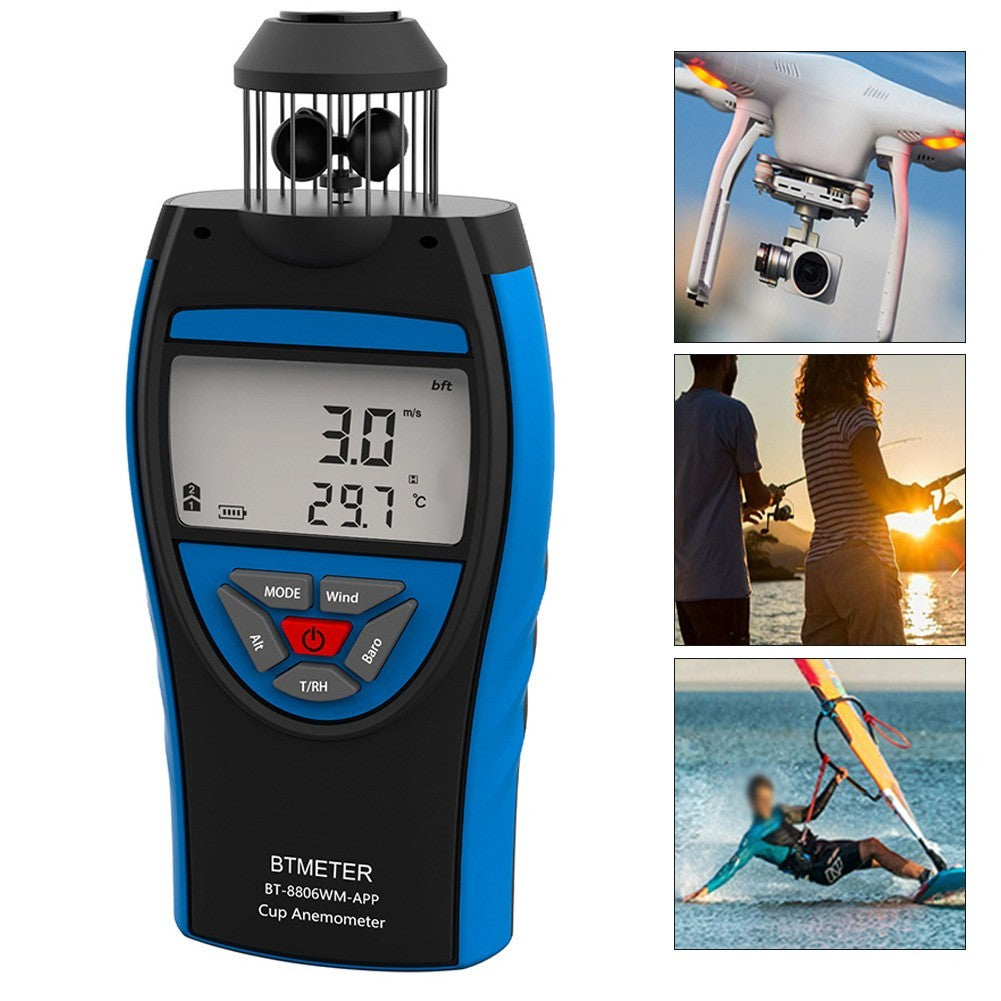 Anemometer with Manual Shutdown and Low Battery Indicator Functionality