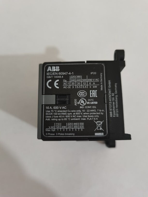 ABB Miniature Contactor BC7-30-10 BC7-30-10-P Coil Voltage 24V DC