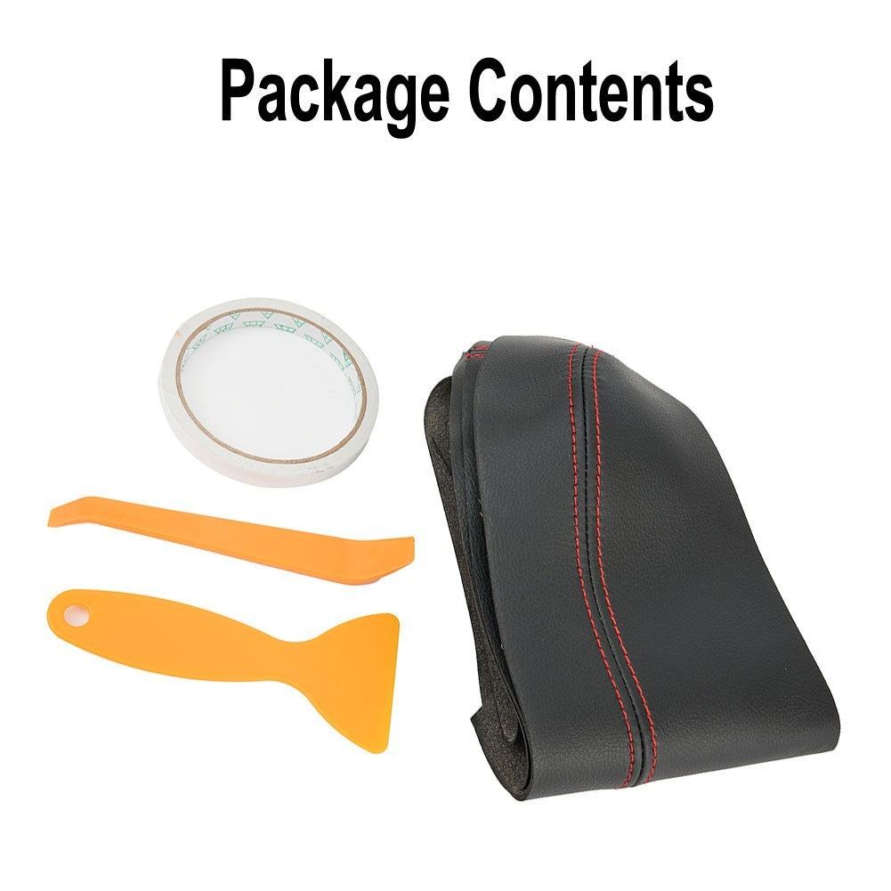Door Panel Armrest Black Leather W/ Red Stitching For Civic 8th Gen 06-11
