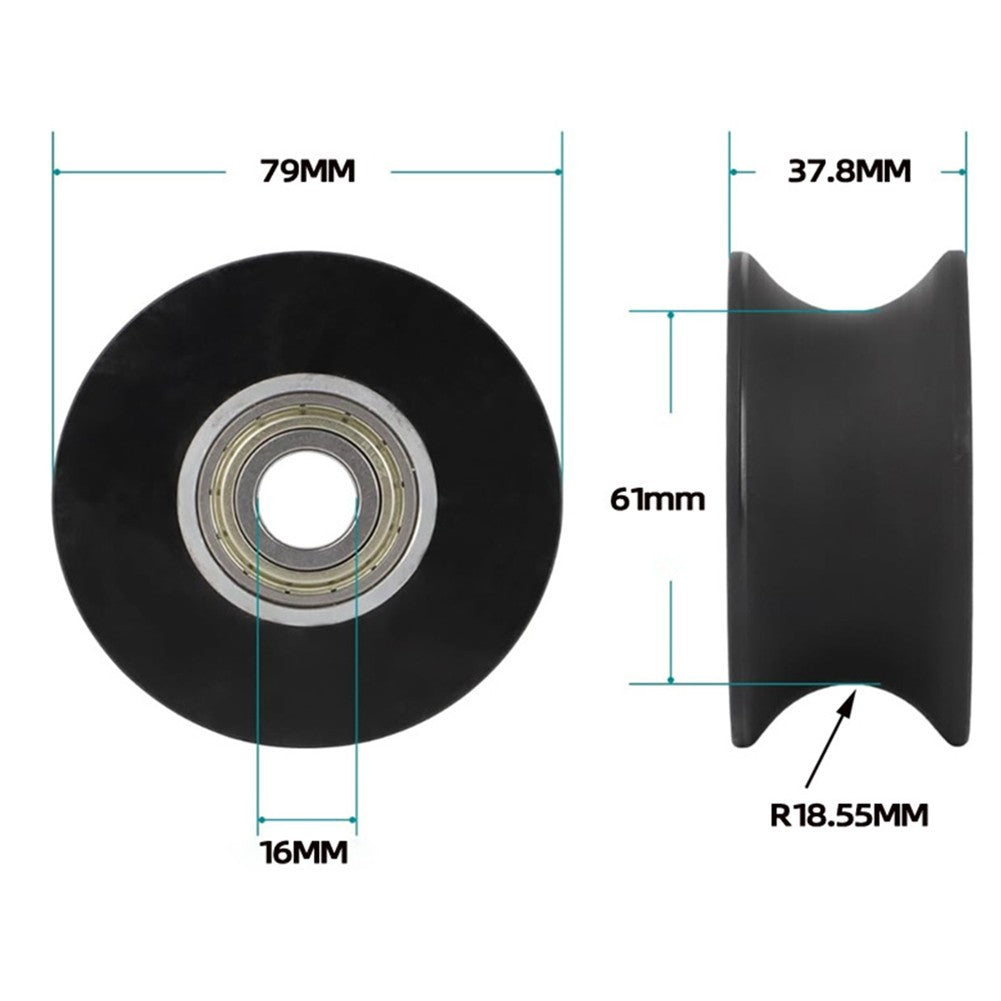 Fitness Equipment Rollers Replacement for Elliptical Machine Polyurethane Black