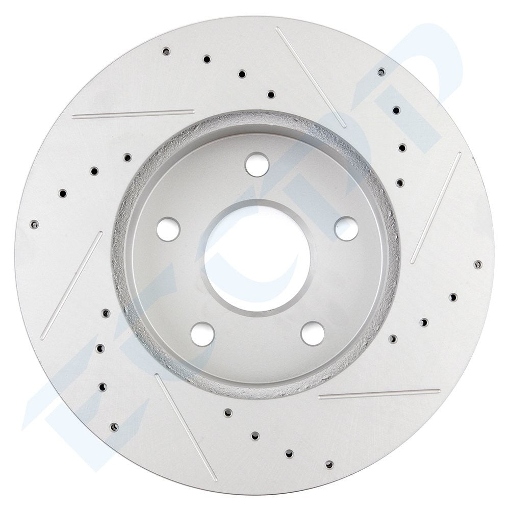 5-Lug Front Rear Brake Rotors for 1999-2004 Jeep Grand Cherokee Drilled Slotted