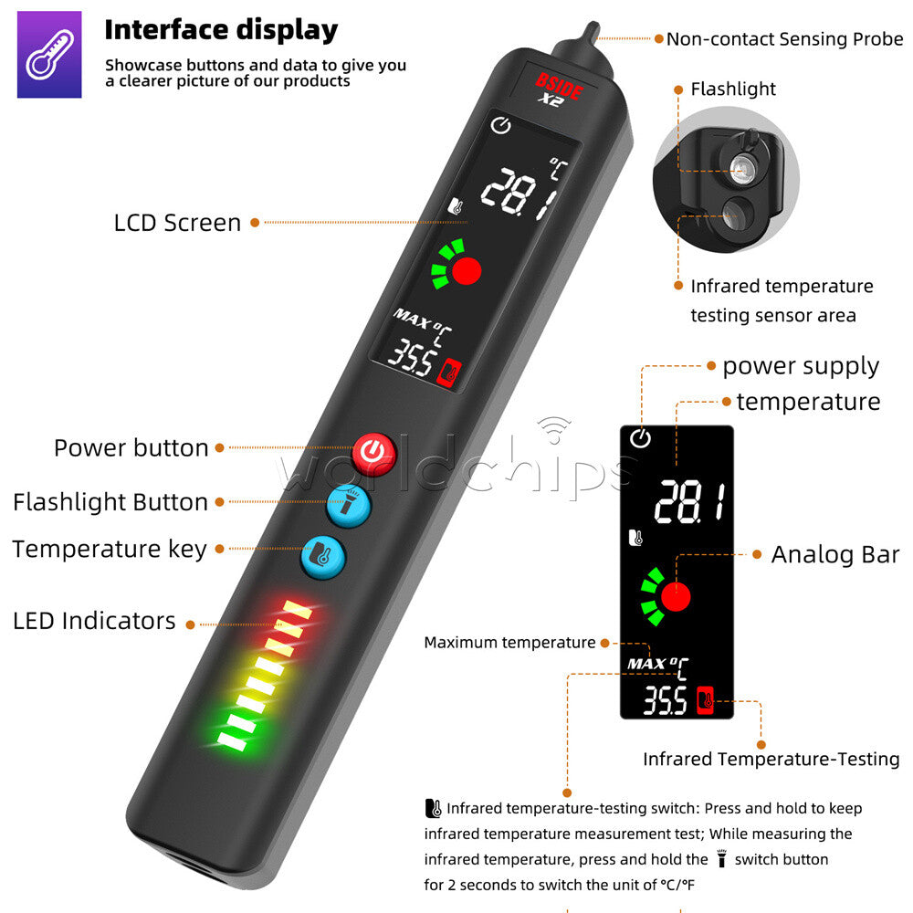 Two/Three Mode Smart Multimeter Electric Pen Test Voltage Detector Sensor