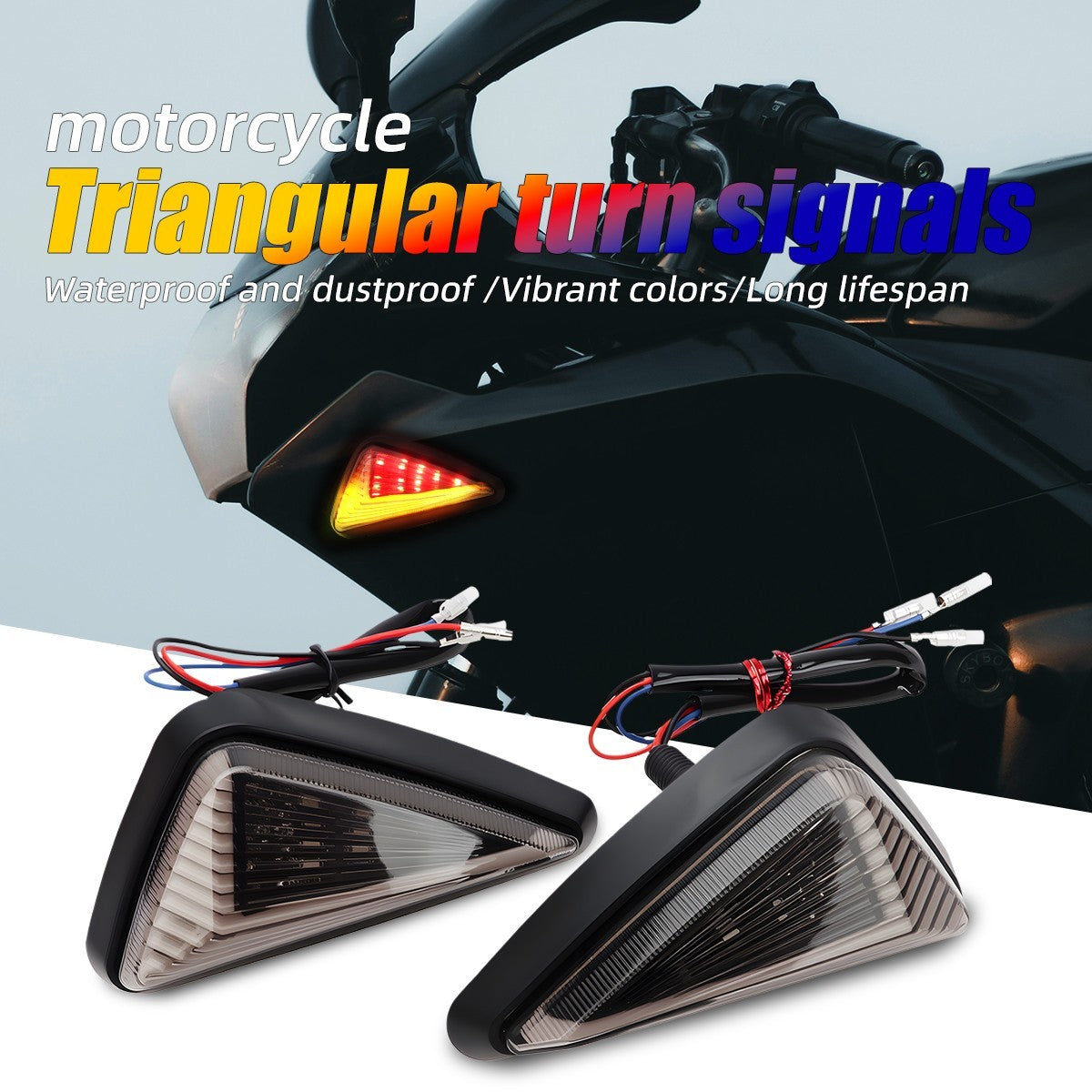 Motorcycle Triangle Flush Mount LED Turn Signal Light for For honda For Suzuki