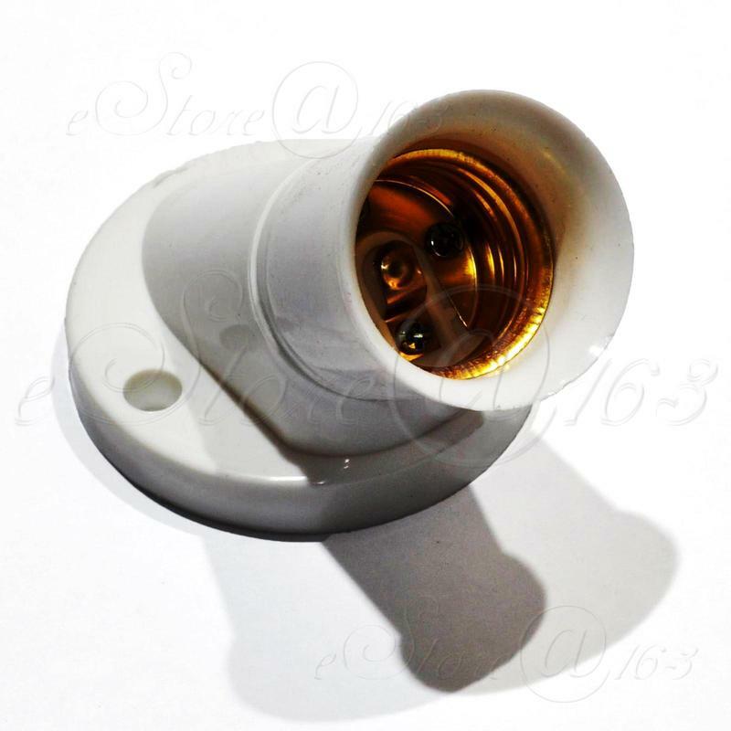 2x E27 Screw Base Round Oblique Wall / Celling Mounted Light Bulb Lamp Socket -B