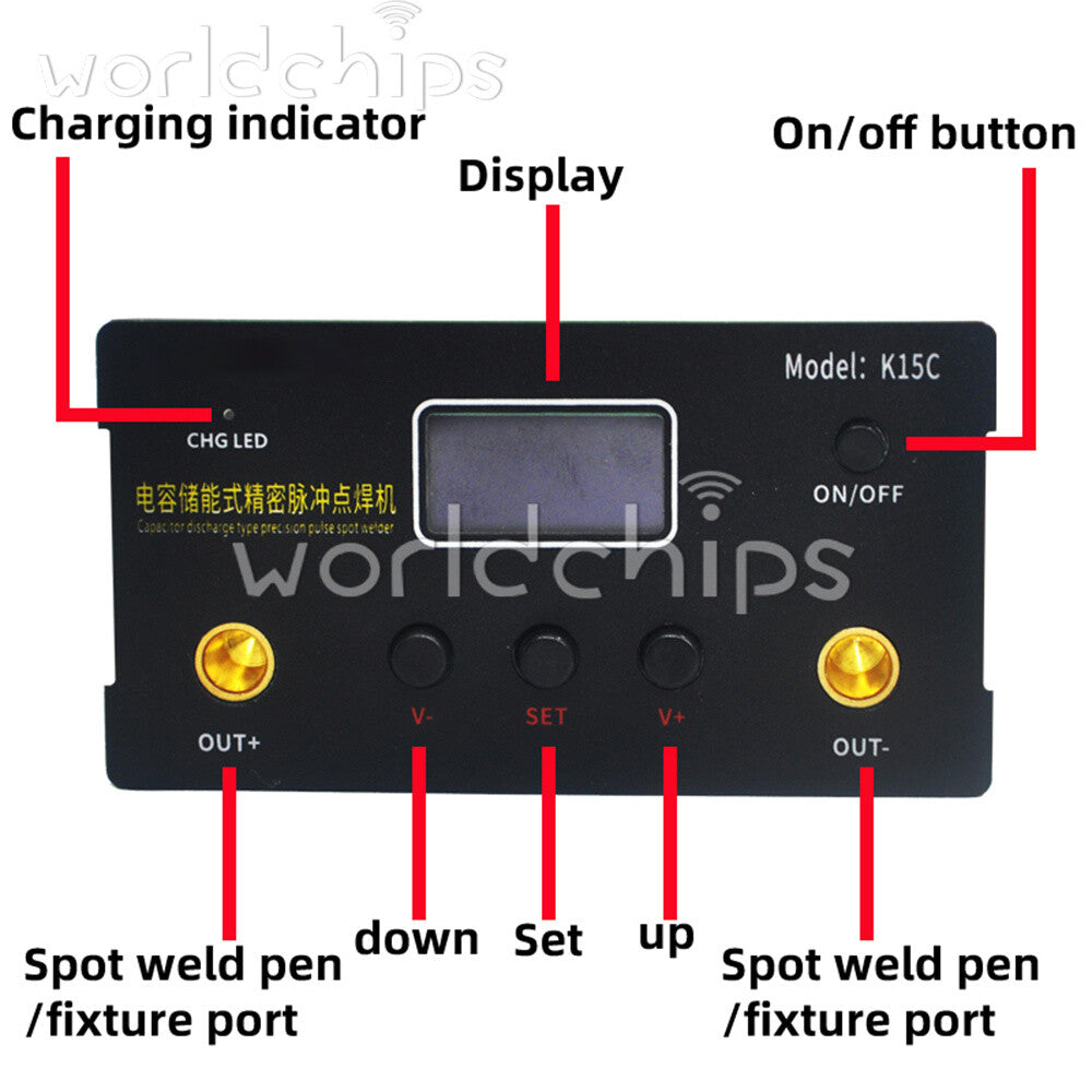 K15C 1-30ms Pulse 18650 Li-ion Battery Control Board Farad Capacitor Spot Welder