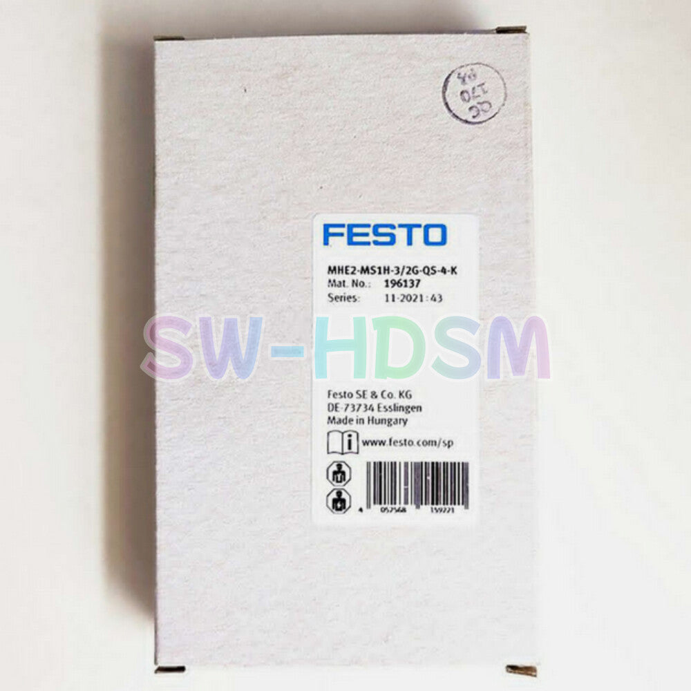 1PCS   FESTO Solenoid Valve 196137 MHE2-MS1H-3/2G-QS-4-K Freight Free
