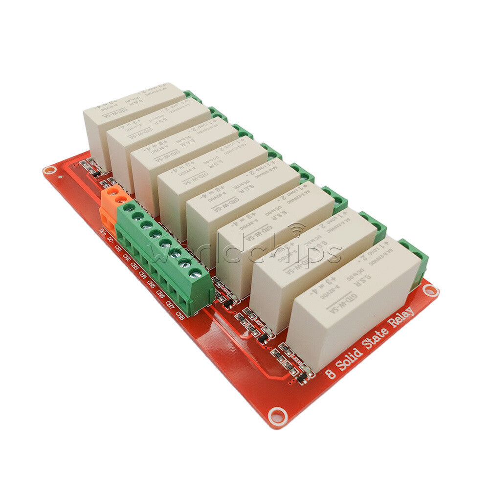 5A 2/4/8Channels High Level Trigger DC Solid-State Relay Module Single-Phase