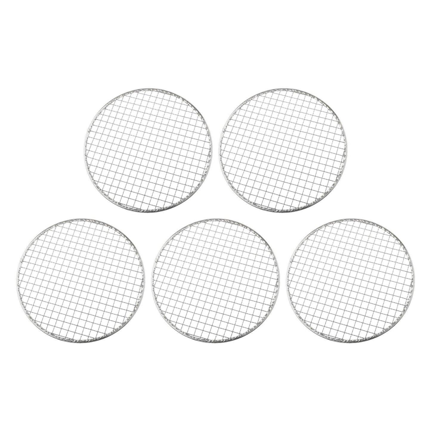 5pcs Round Disposable Wire Net Grill Racks Iron Roast Grate Cooking Barbecue BBQ