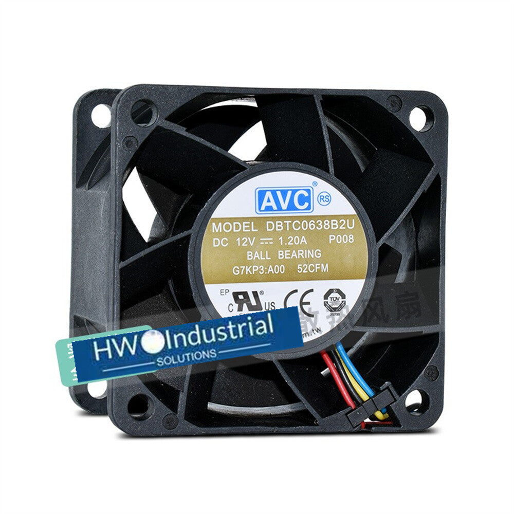 1/piece AVC DBTC0638B2U 6038 6cm 12V 1.20A 4-wire Server Chassis Cooling Fan
