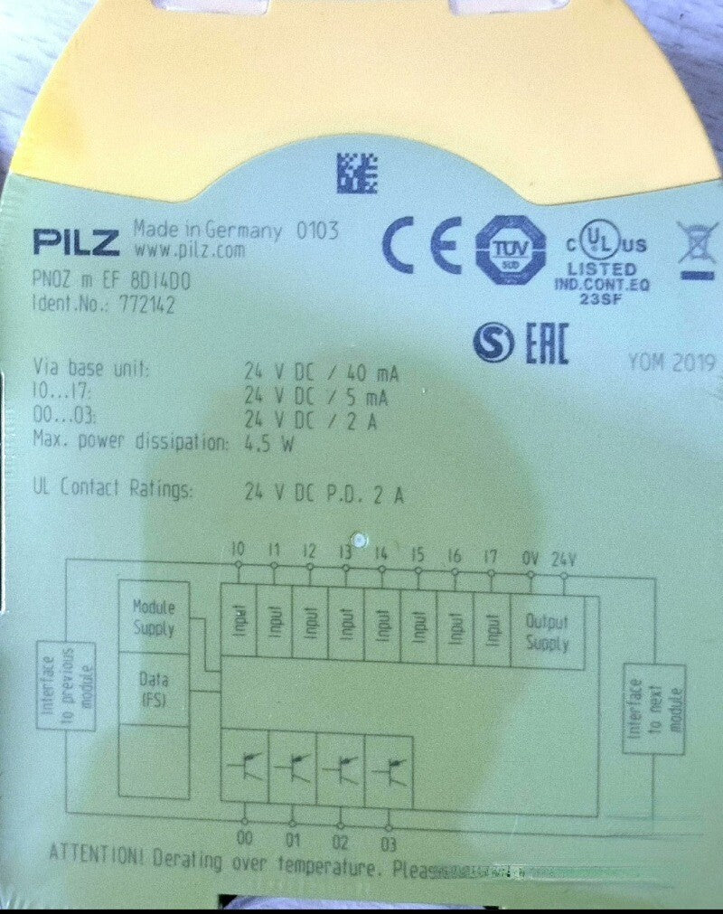 1pcs PILZ PNOZ m EF 8DI4DO Safety Relay Module  772142