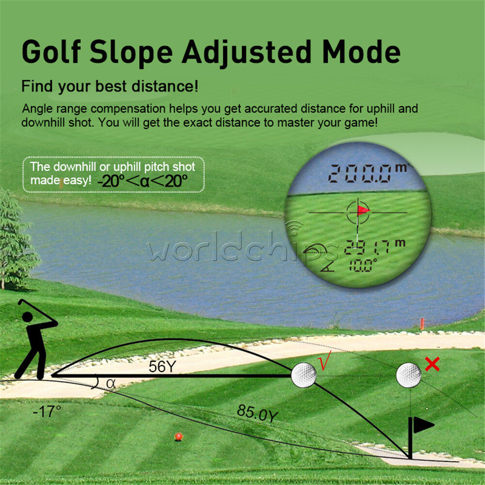 PF210 Outdoor 600M Handheld Laser Ranging Telescope Slope Golf Rangefinder LCD