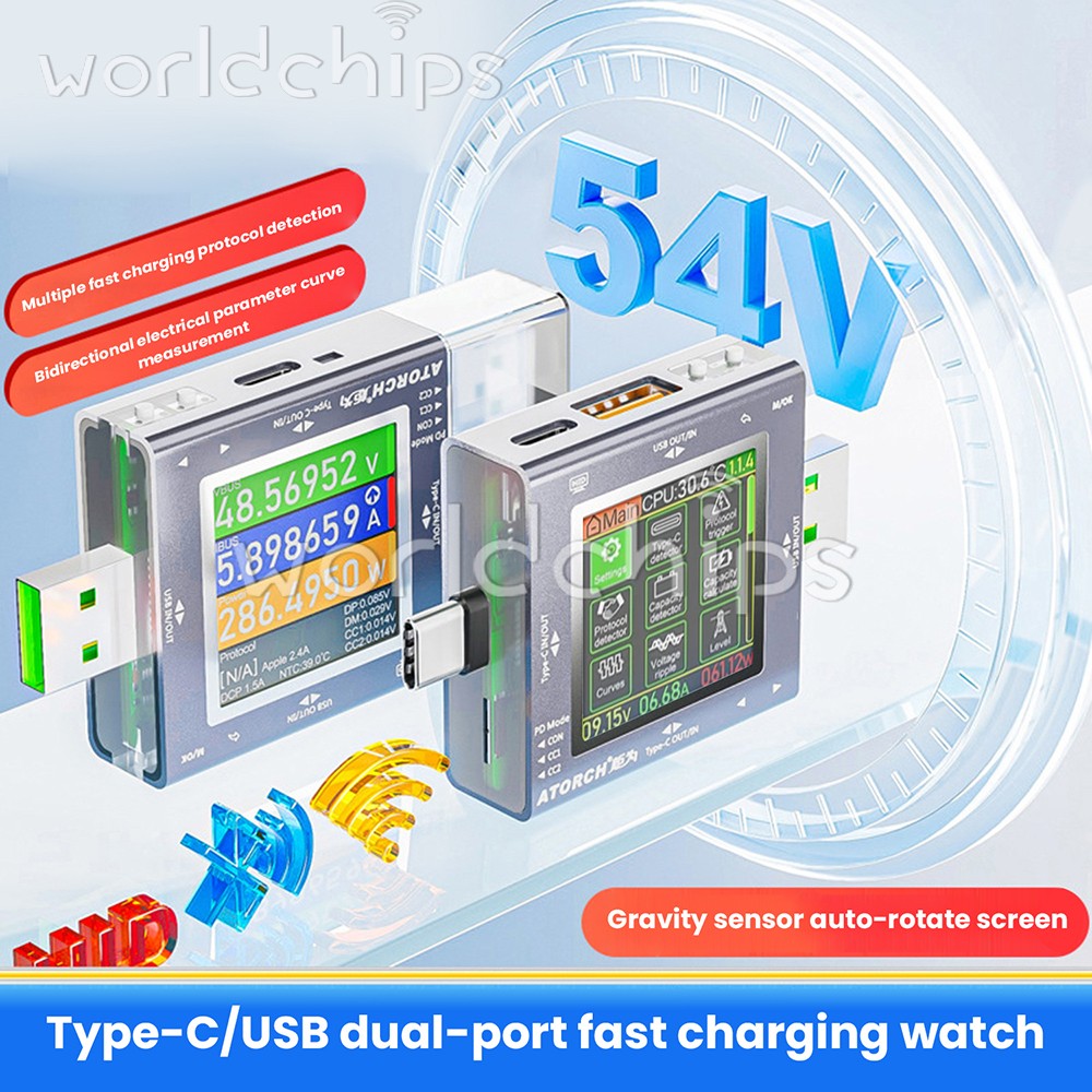 DC 0-50V 6.5A Digital Voltage Current Power Meter Tester for Cell Phone Charger