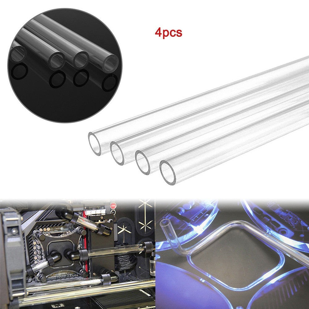 4pcs 500mm Clear Bending Hard Tubing Hose Set for High Performance Cooling