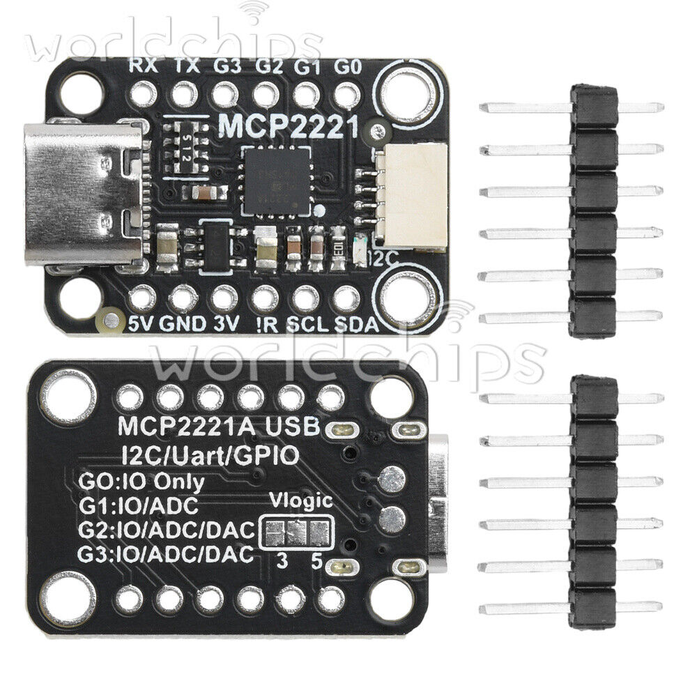 MCP2221A USB to GPIO ADC/I2C Converter Adapter Module Breakout Board Type-C