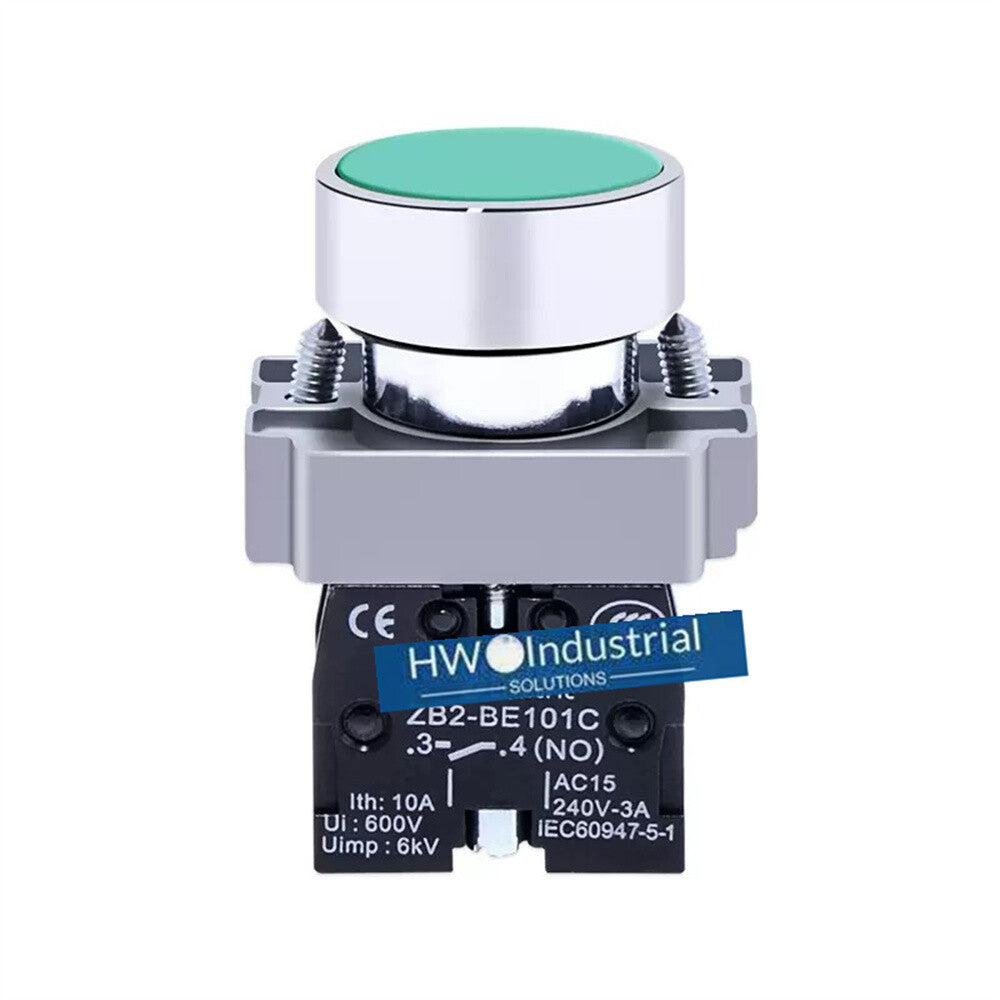 2/Piece  Flat Head Button Self Reset Switch XB2BA31C XB2-BA31C Green 1NO